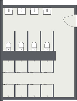 communal community restroom floor plan