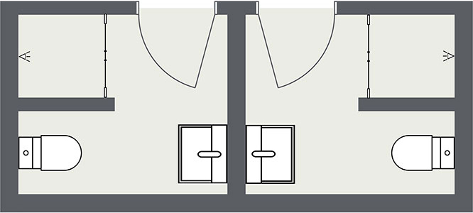 communal single occupancy community restroom floor plan