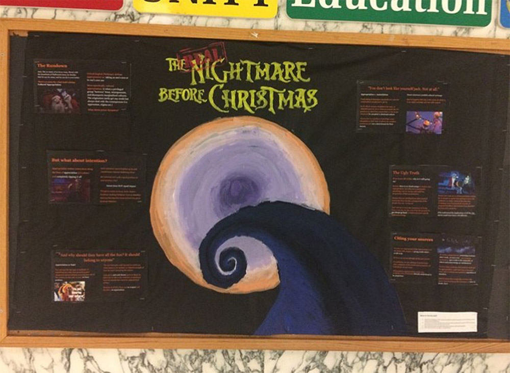 Photo of "The Real Nightmare Before Christmas" bulletin board